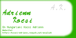 adrienn kocsi business card